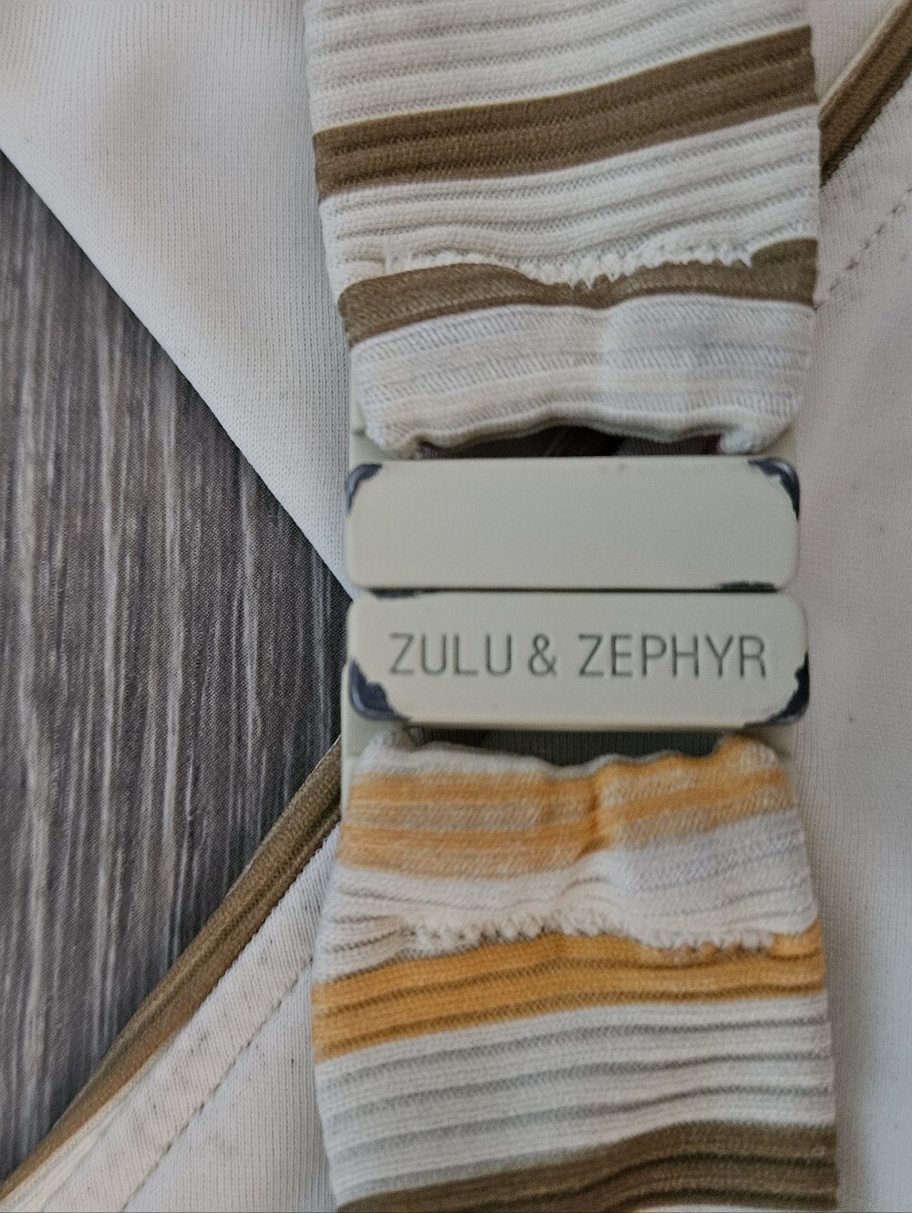 Zulu & Zephyr Mandarin Stripe Wrap Cutout One Piece Swimsuit Ribbed Beach Sz 6 - Picture 9 of 16